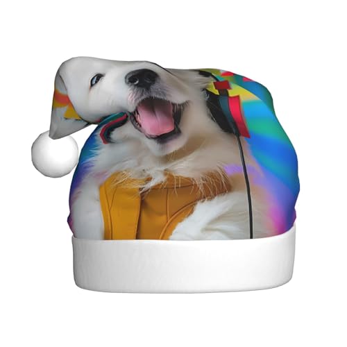 ZORIN Weihnachtsmütze, Welpen, Kopfhörer, lächelnder Plüschbesatz, Uni, Weihnachtsmannmütze für Urlaub, Party, Cosplay, Weihnachtsdekoration für Herren, Damen, Erwachsene ZORIN Weihnachtsmütze, Welpen, Kopfhörer, lächelnder Plüschbesatz, Uni, Weihnachtsmannmütze für Urlaub, Party, Cosplay, Weihnachtsdekoration für Herren, Damen, Erwachsene von ZORIN