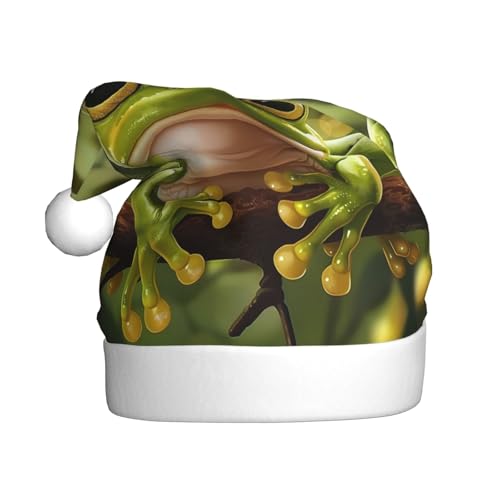 ZORIN Weihnachtsmütze, Zweig, einfacher Frosch, niedlich, Uni, bequem, Plüsch, für Weihnachten, Neujahr, Urlaub, Partyzubehör von ZORIN