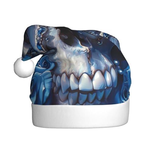 ZORIN Weihnachtsmütze, blaue Rosen, Kristall-Schädel, Uni, bequem, Plüsch, für Weihnachten, Neujahr, Urlaub, Partyzubehör ZORIN Weihnachtsmütze, blaue Rosen, Kristall-Schädel, Uni, bequem, Plüsch, für Weihnachten, Neujahr, Urlaub, Partyzubehör von ZORIN