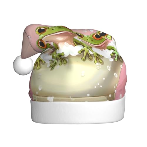 ZORIN Weihnachtsmütze, niedliche grüne Frösche, Plüschbesatz, Uni, Weihnachtsmannmütze für Urlaub, Party, Cosplay, Weihnachtsdekoration für Herren, Damen, Erwachsene ZORIN Weihnachtsmütze, niedliche grüne Frösche, Plüschbesatz, Uni, Weihnachtsmannmütze für Urlaub, Party, Cosplay, Weihnachtsdekoration für Herren, Damen, Erwachsene von ZORIN