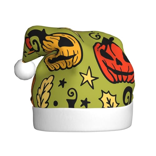 ZORIN Weihnachtsmütze Orange Halloween Kürbis Unisex Komfort Plüsch Für Weihnachten Neujahr Urlaub Party Supplies von ZORIN