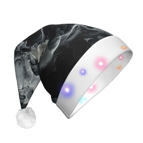 ZORIN Weihnachtsmütze mit LED-Licht, Rose, wütender Totenkopf-Mund, Uni, bequemer Plüsch, für Weihnachten, Neujahr, Urlaub, Partyzubehör ZORIN Weihnachtsmütze mit LED-Licht, Rose, wütender Totenkopf-Mund, Uni, bequemer Plüsch, für Weihnachten, Neujahr, Urlaub, Partyzubehör von ZORIN