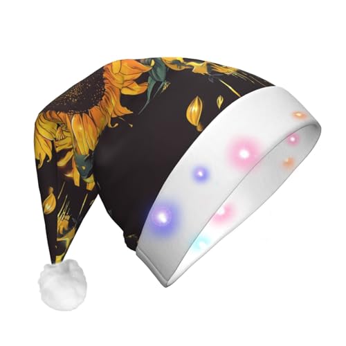 ZORIN Weihnachtsmütze mit LED-Licht, Sonnenblumen-Blüte, Totenkopf, Uni, bequem, Plüsch, für Weihnachten, Neujahr, Urlaub, Partyzubehör ZORIN Weihnachtsmütze mit LED-Licht, Sonnenblumen-Blüte, Totenkopf, Uni, bequem, Plüsch, für Weihnachten, Neujahr, Urlaub, Partyzubehör von ZORIN