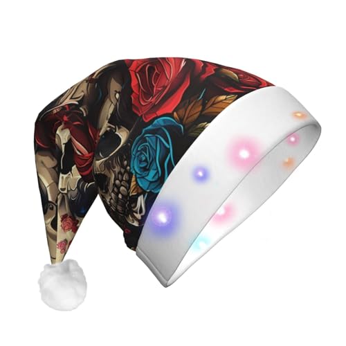 ZORIN Weihnachtsmütze mit LED-Licht, Totenköpfe, Rosen, Uni, Komfort-Plüsch, für Weihnachten, Neujahr, Urlaub, Partyzubehör ZORIN Weihnachtsmütze mit LED-Licht, Totenköpfe, Rosen, Uni, Komfort-Plüsch, für Weihnachten, Neujahr, Urlaub, Partyzubehör von ZORIN
