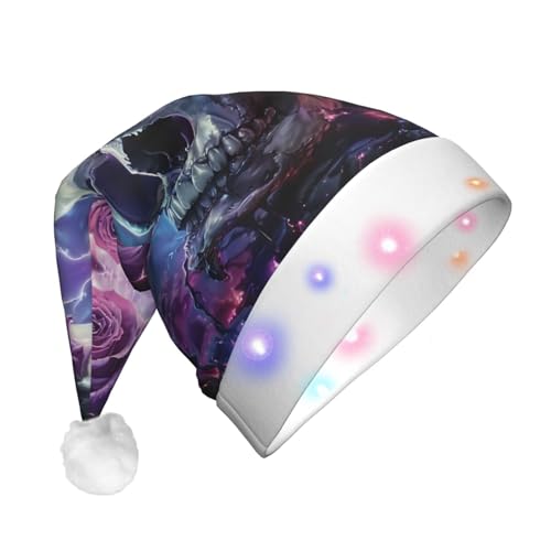 ZORIN Weihnachtsmütze mit LED-Licht, Totenkopf, Blitz, Sternenhimmel, Rose, Uni, bequem, Plüsch, für Weihnachten, Neujahr, Urlaub, Partyzubehör ZORIN Weihnachtsmütze mit LED-Licht, Totenkopf, Blitz, Sternenhimmel, Rose, Uni, bequem, Plüsch, für Weihnachten, Neujahr, Urlaub, Partyzubehör von ZORIN
