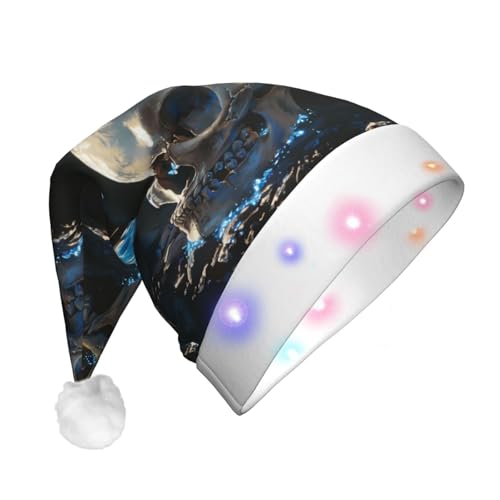 ZORIN Weihnachtsmütze mit LED-Licht, Totenkopf, blauer Schmetterling, Fantasie, Uni, bequem, Plüsch, für Weihnachten, Neujahr, Urlaub, Partyzubehör ZORIN Weihnachtsmütze mit LED-Licht, Totenkopf, blauer Schmetterling, Fantasie, Uni, bequem, Plüsch, für Weihnachten, Neujahr, Urlaub, Partyzubehör von ZORIN