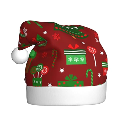 ZORIN Weihnachtsmützen Weihnachtsbaum Strumpfbox Plüsch Trim Unisex Weihnachtsmütze für Urlaub Party Supplies Cosplay Xmas Ornament für Herren Damen Erwachsene von ZORIN