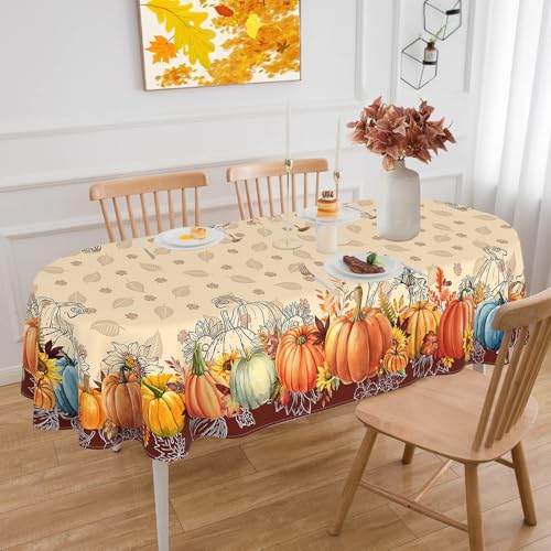 ZORKET Herbst-Tischdecke, oval, 132 x 178 cm, Herbst-Tischdecke, Herbst-Kürbis-Tischdecke, oval, Herbst-Tischdecke ZORKET Herbst-Tischdecke, oval, 132 x 178 cm, Herbst-Tischdecke, Herbst-Kürbis-Tischdecke, oval, Herbst-Tischdecke von ZORKET