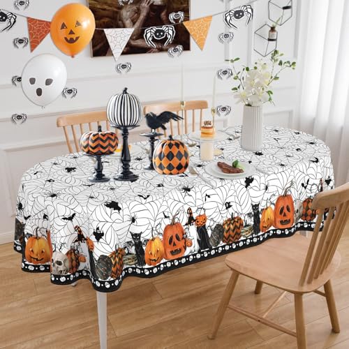 Zorket Spinnennetz-Tischdecke, oval, 152,4 x 305,8 cm, Halloween-Dekoration von ZORKET