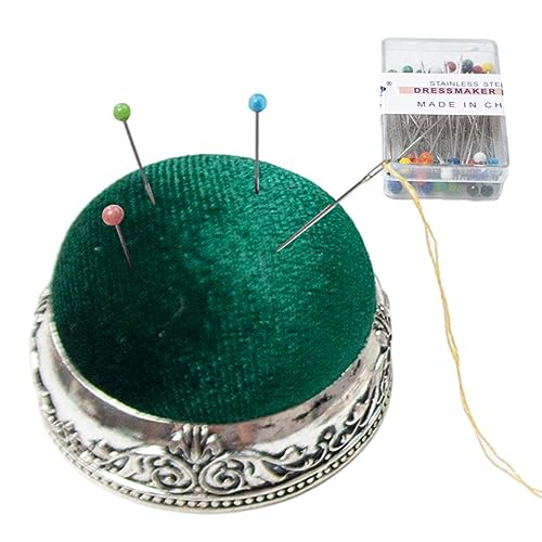 ZORQ Nähnadeln für Stoff | Anti-Drop-Retro-Nadelkissen für Perlennadeln,Vintage-Nadelkissen in halbkugelförmiger Form mit Metallsockel zum Nähen und Basteln ZORQ Nähnadeln für Stoff | Anti-Drop-Retro-Nadelkissen für Perlennadeln,Vintage-Nadelkissen in halbkugelförmiger Form mit Metallsockel zum Nähen und Basteln von ZORQ