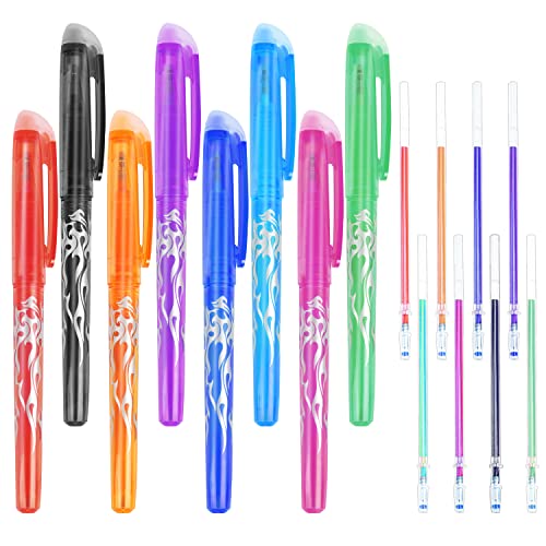 ZORRA 8 Radierbarer Kugelschreiber, 8 Farben Radierbarer Tintenroller mit 8 Nachfüllungen, Tintenroller Radierbar Kugelschreiber Radierbar für Schulsachen Erasable Pen - Radierstift 0,5 mm von ZORRA