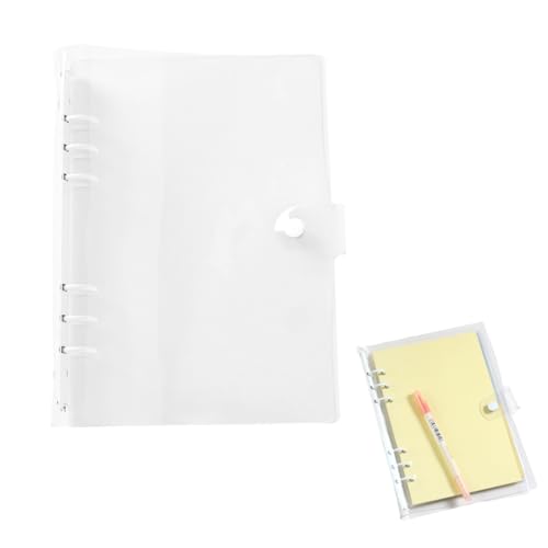ZORVYN 1 Stück wiederbefüllbarer, wasserdichter Ringordner mit Druckknopfverschluss, geeignet für Büro, Schule, Tagebuch, Bücher (A6) (transparent) von ZORVYN