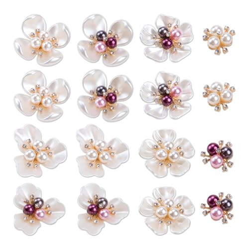 ZORZA Strass-Knöpfe aus Legierung, zum Aufnähen, flache Rückseite, Blumen-Verzierungen zum Basteln, künstliche Perlen, Strass-Anhänger zur Schmuckherstellung, für Taschen, Schuhe, Hochzeitssträuße, 16 ZORZA Strass-Knöpfe aus Legierung, zum Aufnähen, flache Rückseite, Blumen-Verzierungen zum Basteln, künstliche Perlen, Strass-Anhänger zur Schmuckherstellung, für Taschen, Schuhe, Hochzeitssträuße, 16 von ZORZA