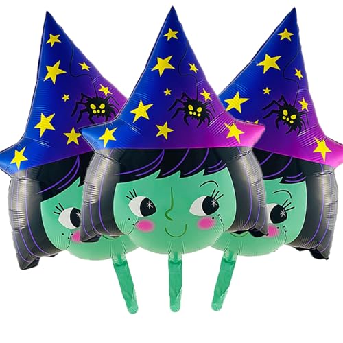 Helium Ballon Hexe, 3pcs Halloween Folienballon, Halloween Deko Ballon, Halloween Luftballons Set, Party Deko Halloween, Partydekorationen für Halloween, Ostern, Karneval Helium Ballon Hexe, 3pcs Halloween Folienballon, Halloween Deko Ballon, Halloween Luftballons Set, Party Deko Halloween, Partydekorationen für Halloween, Ostern, Karneval von ZOSIGN