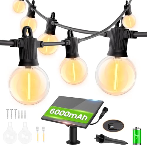 ZOTOYI 30M Solar LED Lichterkette Glühbirnen, Lichterkette Außen Solar mit 50+2 G40 Birnen IP65 Wasserdich 4 Modi Outdoor Solarlichterkette Glühbirne für Innenhof Garten Hochzeit Terrasse(Warmweiß) ZOTOYI 30M Solar LED Lichterkette Glühbirnen, Lichterkette Außen Solar mit 50+2 G40 Birnen IP65 Wasserdich 4 Modi Outdoor Solarlichterkette Glühbirne für Innenhof Garten Hochzeit Terrasse(Warmweiß) von ZOTOYI