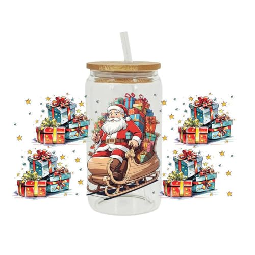 UV-DTF-Transfer-Aufkleber, wasserdicht, kratzfest, Weihnachten, niedliches Design, Tasse, Becher für Brillen, Aufkleber UV-DTF-Transfer-Aufkleber, wasserdicht, kratzfest, Weihnachten, niedliches Design, Tasse, Becher für Brillen, Aufkleber von ZOUBAOQ