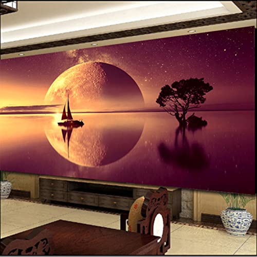 Diamond Painting XXL,Sonnenuntergang Landschaft DIY 5D Diamant Painting Bilder, Diamond Painting Gross,Diamant malerei Kits Malen nach Zahlen Wohnzimmer Bilder Dekoration (B,100x50cm) von ZOYIEP