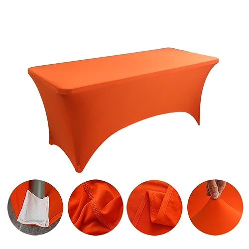 ZOYIEP 2er Set Stehtisch Hussen, Stretchhusse Weiß Stretch Stehtisch Husse für Bistrotisch,Hussen Stehtische,Waschbare Tischabdeckung Tischdecke Hochzeit Party Dekoration (Orange,153x75x75cm) von ZOYIEP
