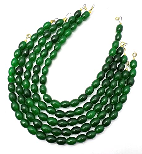 1 Strang Smaragdquarz, 25 Stück, ca. 8 x 6 mm, Form, Trommelschnitt, glatte Herstellung, Perlen- und Bastelbedarf 7$ST03D149 von ZOYLA