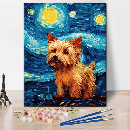 Abstrakte Malen nach Zahlen Sets für Erwachsene Kunstwerk Mond und Sonne Malen nach Zahlen DIY Yorkshire Terrier Malen-nach-Zahlen 16x20 Zoll Tier-Malerei Geschenk-Sets Abstrakte Malen nach Zahlen Sets für Erwachsene Kunstwerk Mond und Sonne Malen nach Zahlen DIY Yorkshire Terrier Malen-nach-Zahlen 16x20 Zoll Tier-Malerei Geschenk-Sets von ZOZHI