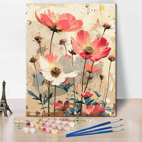 Blumen Malen nach Zahlen für Erwachsene Einfacher Stil Blumen Malen nach Zahlen Kits Einfache Blumen Malen nach Zahlen auf Leinwand Vintage Malen nach Zahlen Kits 16x20 Zoll Blumen Malen nach Zahlen für Erwachsene Einfacher Stil Blumen Malen nach Zahlen Kits Einfache Blumen Malen nach Zahlen auf Leinwand Vintage Malen nach Zahlen Kits 16x20 Zoll von ZOZHI