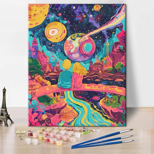 DIY Malen nach Zahlen für Erwachsene Traumwelt Malen nach Zahlen Kits Abstrakte Interstellare Malen nach Zahlen Geschenke Wunderbare Stadt Malerei Kunstwerk 16x20 Zoll Wandkunst Dekor Kits DIY Malen nach Zahlen für Erwachsene Traumwelt Malen nach Zahlen Kits Abstrakte Interstellare Malen nach Zahlen Geschenke Wunderbare Stadt Malerei Kunstwerk 16x20 Zoll Wandkunst Dekor Kits von ZOZHI