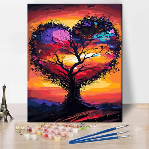 Erwachsene Malen nach Zahlen Kits Baum des Lebens Malen nach Zahlen Liebesform Bäume Malen nach Zahlen auf Leinwand Sonnenuntergang Baum des Lebens Malen nach Zahlen für Erwachsene 16x20 Zoll Erwachsene Malen nach Zahlen Kits Baum des Lebens Malen nach Zahlen Liebesform Bäume Malen nach Zahlen auf Leinwand Sonnenuntergang Baum des Lebens Malen nach Zahlen für Erwachsene 16x20 Zoll von ZOZHI