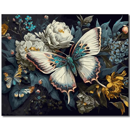 Malen nach Zahlen Kits für Erwachsene Insekt Schmetterling Malen nach Zahlen DIY Blumen und Pflanzen Malen nach Zahlen Kunst Schmetterlingsblumen Malerei Kunstdrucke auf Leinwand 16x20 Zoll Malen nach Zahlen Kits für Erwachsene Insekt Schmetterling Malen nach Zahlen DIY Blumen und Pflanzen Malen nach Zahlen Kunst Schmetterlingsblumen Malerei Kunstdrucke auf Leinwand 16x20 Zoll von ZOZHI