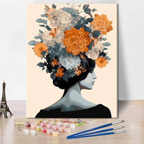 Malen nach Zahlen Sets Blumen tragendes Mädchen Malen-nach-Zahlen Kunstwerk für Erwachsene DIY Einfaches Schönes Mädchen Malarbeit 16x20 Zoll Blumenmuster Kunst Geschenke Malen nach Zahlen Sets Blumen tragendes Mädchen Malen-nach-Zahlen Kunstwerk für Erwachsene DIY Einfaches Schönes Mädchen Malarbeit 16x20 Zoll Blumenmuster Kunst Geschenke von ZOZHI