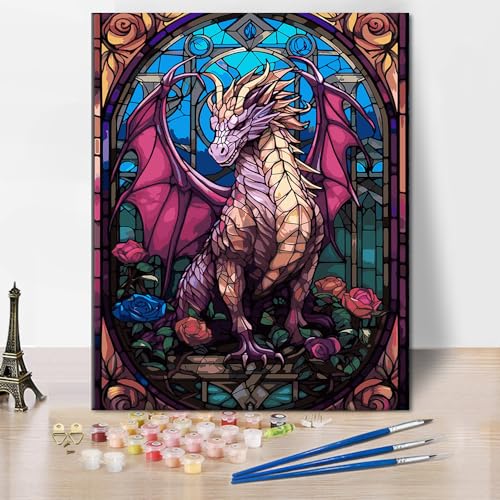 Malen nach Zahlen für Erwachsene Anfänger Drachen Malerei Kunstwerke Kits Moderne einfache Malen nach Zahlen Kunst DIY Zahlenmalerei für Männer und Frauen Schlafzimmerdekoration 16x20 Zoll Malen nach Zahlen für Erwachsene Anfänger Drachen Malerei Kunstwerke Kits Moderne einfache Malen nach Zahlen Kunst DIY Zahlenmalerei für Männer und Frauen Schlafzimmerdekoration 16x20 Zoll von ZOZHI