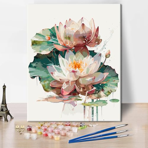 Malen nach Zahlen für Erwachsene Blumen Malen nach Zahlen Erwachsene Aquarell Lotus Malen nach Zahlen Set Ölmalerei Kits für Erwachsene Kinder Malen nach Zahlen Kits 16x20 Zoll Malen nach Zahlen für Erwachsene Blumen Malen nach Zahlen Erwachsene Aquarell Lotus Malen nach Zahlen Set Ölmalerei Kits für Erwachsene Kinder Malen nach Zahlen Kits 16x20 Zoll von ZOZHI