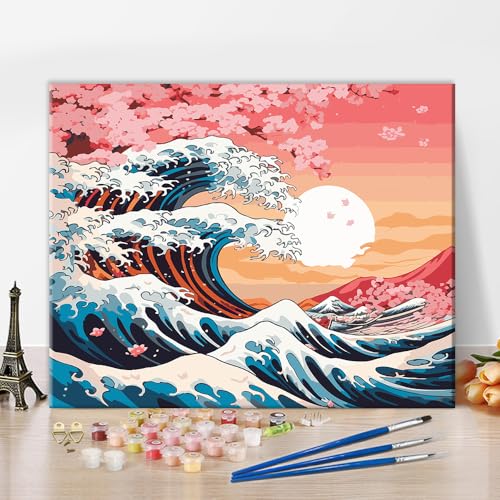 ZOZHI Malen nach Zahlen für Erwachsene Große Welle Ozean Malen nach Zahlen Kunst Kits Blumen Zahlenmalerei Kunst für Anfänger für Zuhause Wanddekor Moderne Geschenkkits 16x20 Zoll ZOZHI Malen nach Zahlen für Erwachsene Große Welle Ozean Malen nach Zahlen Kunst Kits Blumen Zahlenmalerei Kunst für Anfänger für Zuhause Wanddekor Moderne Geschenkkits 16x20 Zoll von ZOZHI