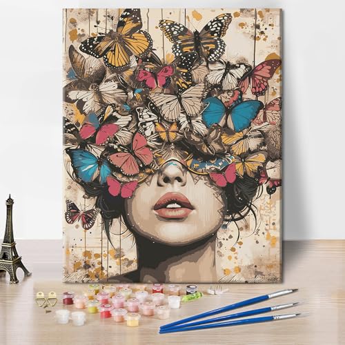Maskenmädchen Malerei Kunstwerk Malen nach Zahlen für Erwachsene DIY Vintage Schmetterling Malerei Kunstwerk Sets Schöne Mädchen Malen nach Zahlen 16x20 Zoll Schlafzimmer Dekoration Maskenmädchen Malerei Kunstwerk Malen nach Zahlen für Erwachsene DIY Vintage Schmetterling Malerei Kunstwerk Sets Schöne Mädchen Malen nach Zahlen 16x20 Zoll Schlafzimmer Dekoration von ZOZHI