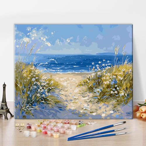 Natürliche Landschaft Malen nach Zahlen Kits für Erwachsene Strandlandschaft Malen nach Zahlen Unkraut Wildblume Gänseblümchen Malen nach Zahlen DIY Landschaft Malen Zahlen auf Leinwand 16x20 Zoll Natürliche Landschaft Malen nach Zahlen Kits für Erwachsene Strandlandschaft Malen nach Zahlen Unkraut Wildblume Gänseblümchen Malen nach Zahlen DIY Landschaft Malen Zahlen auf Leinwand 16x20 Zoll von ZOZHI