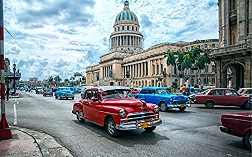 Full Drill Kuba Old Cars Classic Cars Havana DIY 5D Diamond Painting By Number Unique Kits Home Wall Decor 30x40CM von ZOZOIN