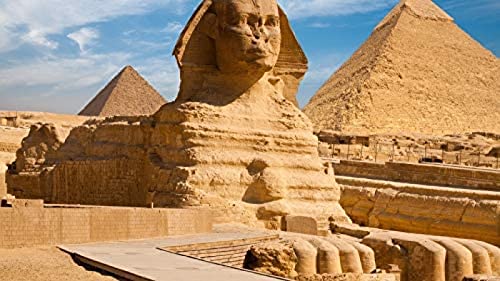 Rahmenloses Malen nach Zahlen für Erwachsene und Kinder DIY Ölgemälde Geschenksets Ägypten Pyramide ägyptische Landschaft DIY Zubehör auf Leinwand 40x50cm von ZOZOIN