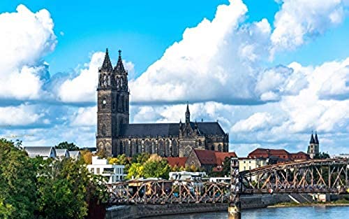 ZOZOIN Cityscape Pictures Of Magdeburg Germany Diy 5D Diamond Painting By Number Unique Kits Home Wall Decor Crystal Strass Wall Decor Cross Stitch 30x40CM von ZOZOIN