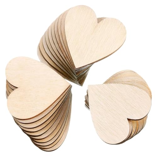 Unvollendete Holzplatte zum Basteln 1-10cm unvollendete Holzherzen Liebe leere Holzscheiben DIY Holzhandwerk(80mm 5Pcs) von ZPFDSG