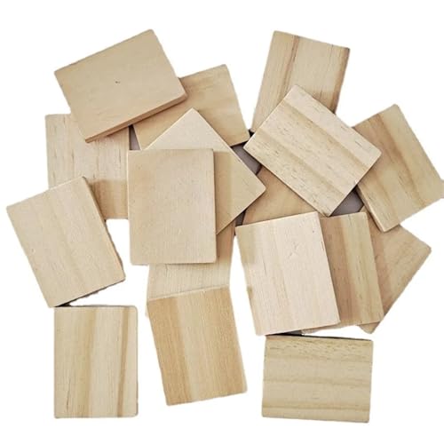Unvollendete Holzplatte zum Basteln 10 Stück 3,5 x 4,5 cm, unvollendete rechteckige Holztafeln, Holztafeln, Blätter, Scheiben, Schilder von ZPFDSG