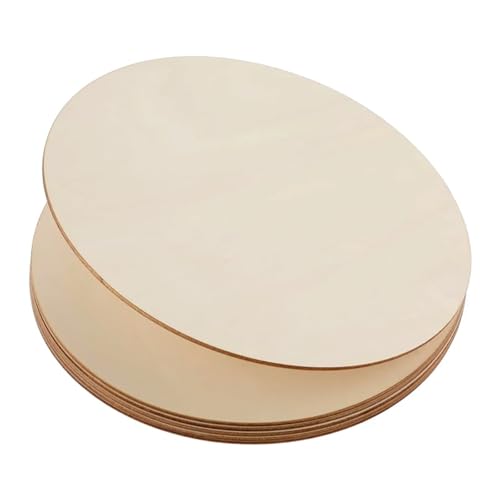 Unvollendete Holzplatte zum Basteln 10 Stück 30cm unbehandelte Holzscheiben, runde Rohlinge Holzkreise von ZPFDSG