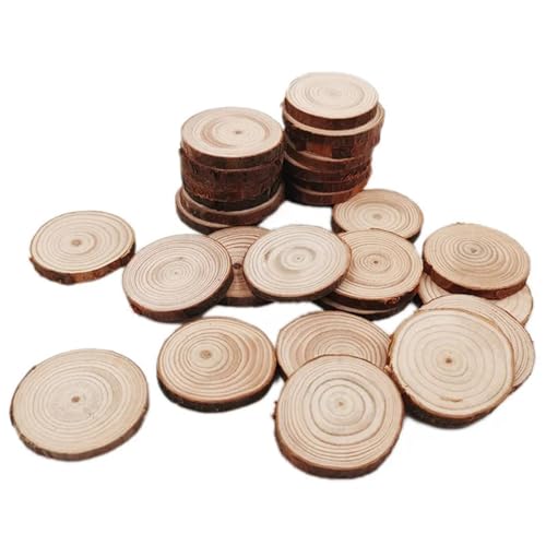 Unvollendete Holzplatte zum Basteln 12 stücke 4-5cm Unfinished Mit Baum Rinde Holz Scheiben Disc Coaster Stücke Handwerk Kreise DIY Hochzeit von ZPFDSG