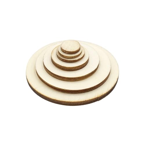 Unvollendete Holzplatte zum Basteln 15/100 Stück 10–50 mm unbehandelte hölzerne runde Kreise Ring Basteln Kartenherstellung Scrapbooking(10mm 100pcs) von ZPFDSG