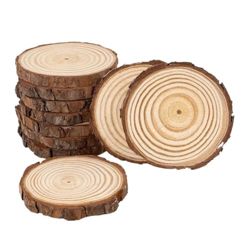 Unvollendete Holzplatte zum Basteln 2 stücke 10-12cm Unfinished Runde Holz Scheiben Holz Kreis for Hochzeiten Mittelstücke Decor DIY Malerei von ZPFDSG
