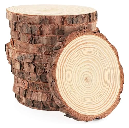 Unvollendete Holzplatte zum Basteln 3–16 cm dicke runde unbehandelte Holzscheiben aus Kiefernholz, Kreise, for Basteln, for Hochzeiten, Partys, Gemälde, 1–10 Stück(12-14cm 1pcs) von ZPFDSG