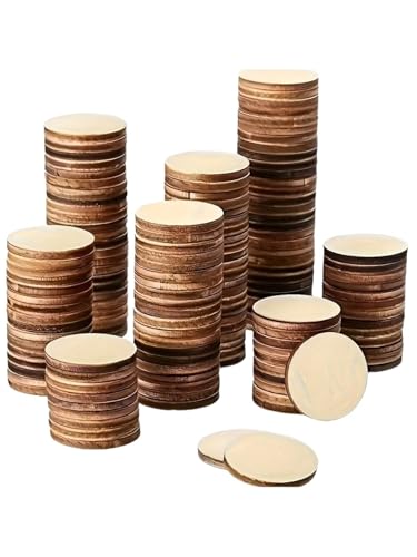 Unvollendete Holzplatte zum Basteln 50 Unfertige Holzkreise For Basteln, DIY Runde Holzscheiben, 3,5 Cm/1,4 Zoll von ZPFDSG