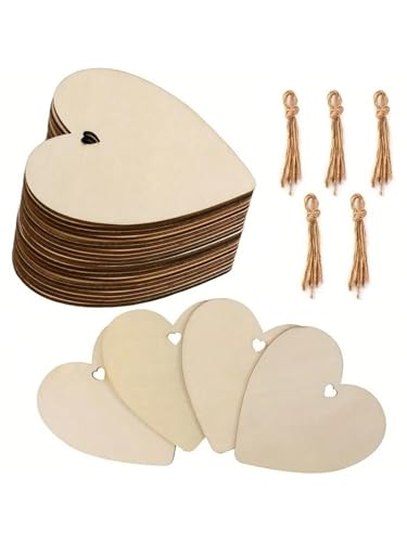 Unvollendete Holzplatte zum Basteln 50 unfertige herzförmige Holzornamente, geeignet for Bastelarbeiten und Hochzeitsfeiern Unvollendete Holzplatte zum Basteln 50 unfertige herzförmige Holzornamente, geeignet for Bastelarbeiten und Hochzeitsfeiern von ZPFDSG