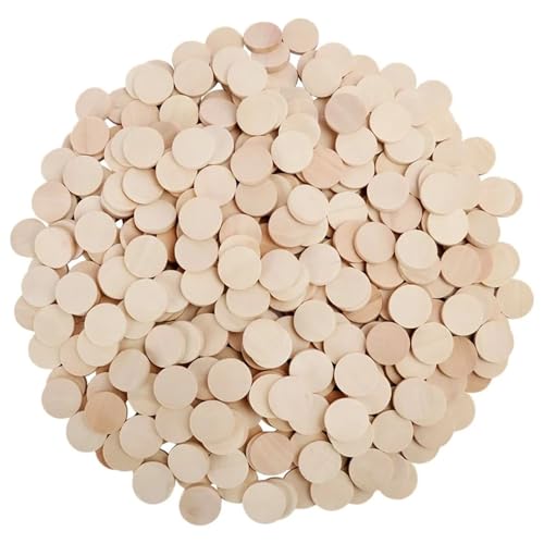 Unvollendete Holzplatte zum Basteln 500 Stück 1,5 cm unbehandelte runde Holzscheiben, natürliche leere Holzscheiben Unvollendete Holzplatte zum Basteln 500 Stück 1,5 cm unbehandelte runde Holzscheiben, natürliche leere Holzscheiben von ZPFDSG