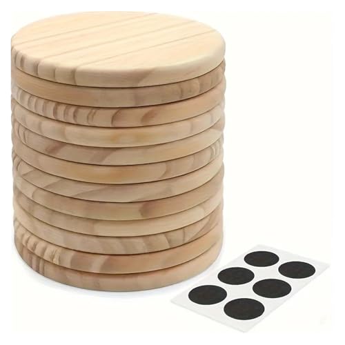 Unvollendete Holzplatte zum Basteln 5er-Set unbehandelter, runder Holzuntersetzer for Bastelarbeiten und Heimdekoration – 10,2 cm Durchmesser Unvollendete Holzplatte zum Basteln 5er-Set unbehandelter, runder Holzuntersetzer for Bastelarbeiten und Heimdekoration – 10,2 cm Durchmesser von ZPFDSG