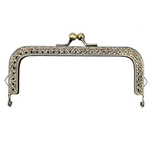 ZPFDSG Aluminium-Geldbeutelrahmengriff 8,5/10,5/12,5/15/18/20,5 cm Rechteck Prägung Legierung Metall Kuss Geldbörse Rahmen Bronze nähen Verschluss for Tasche Geldbörse Zubehör(12.5CM) von ZPFDSG