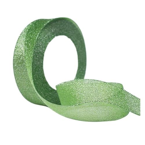 ZPFDSG Schleife 6/10/15/20/25/40mm Glitter Ribbon Bow Hair Party Wedding Christmas Decoration DIY Gift Wrapping Accessories 22 Meters(Green02,40mm Onion) von ZPFDSG